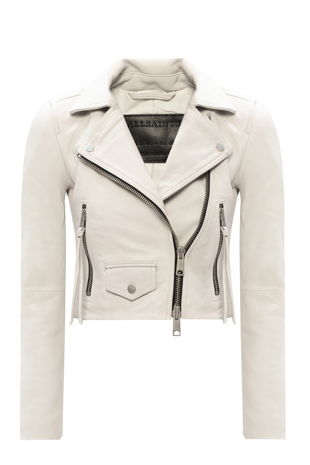 Allsaints white 2024 leather jacket